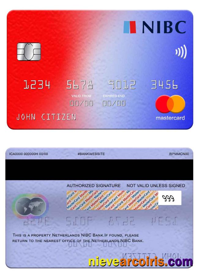 Netherlands NIBC Bank Mastercard Sample