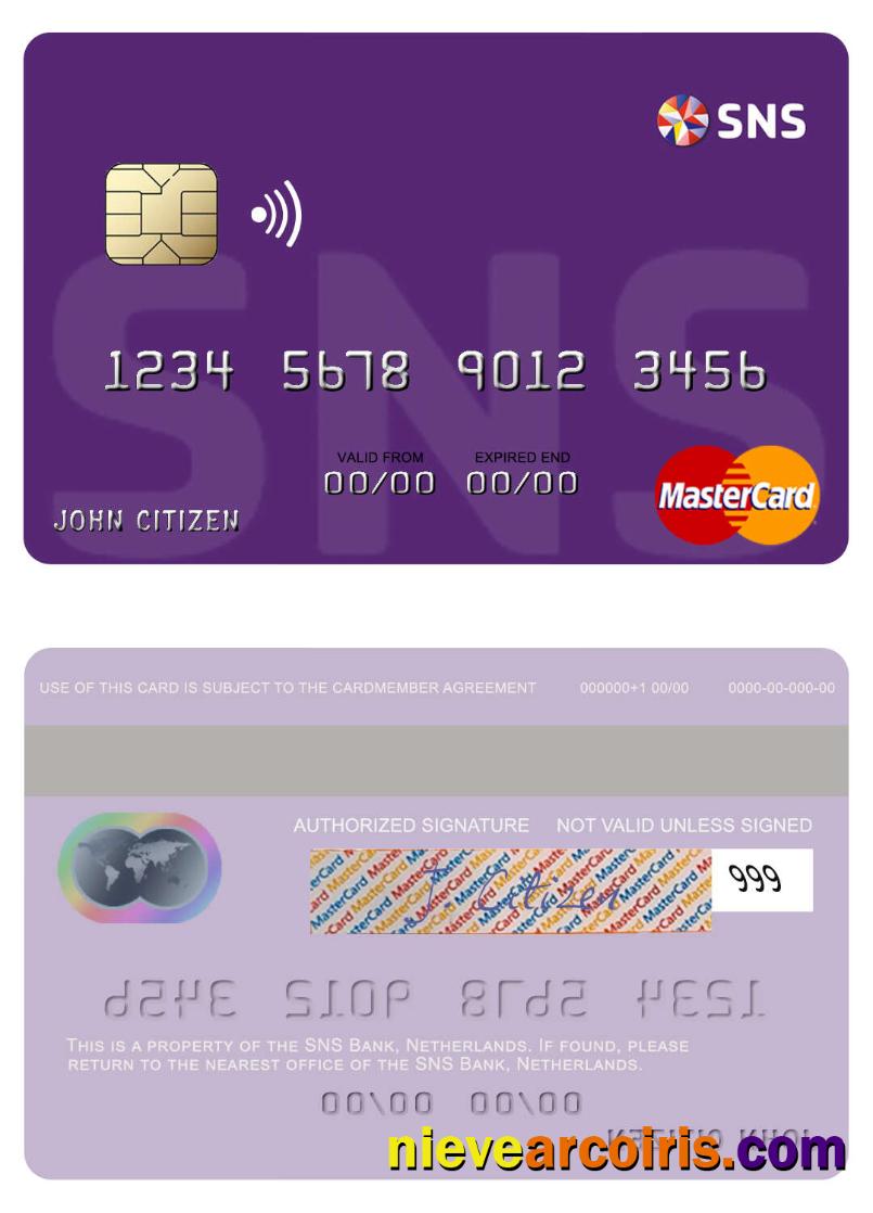 Netherlands SNS Bank Mastercard Sample