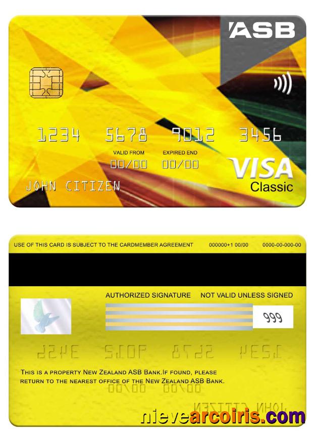 New Zealand ASB Bank Visa Classic Card Photolook