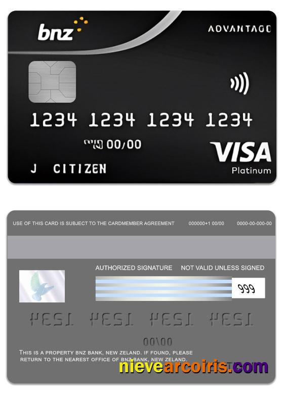 New Zeland BNZ Bank Advantage Visa Platinum Card Preview