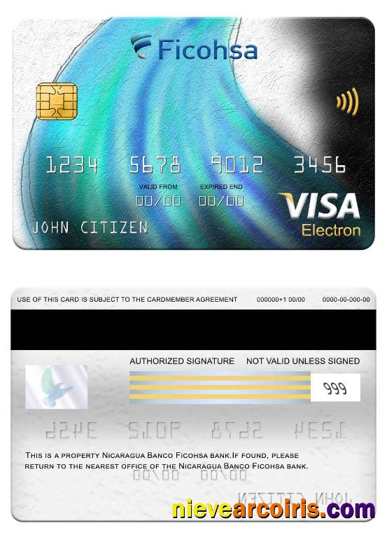 Nicaragua Banco Ficohsa Bank Visa Electron Card Preview