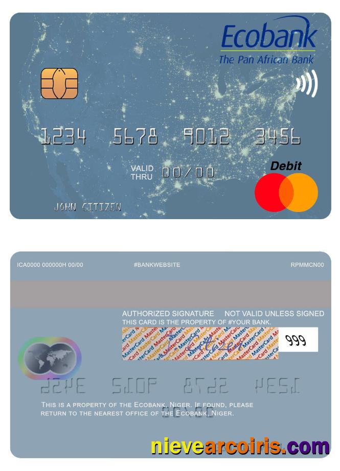 Niger Ecobank Mastercard Sample