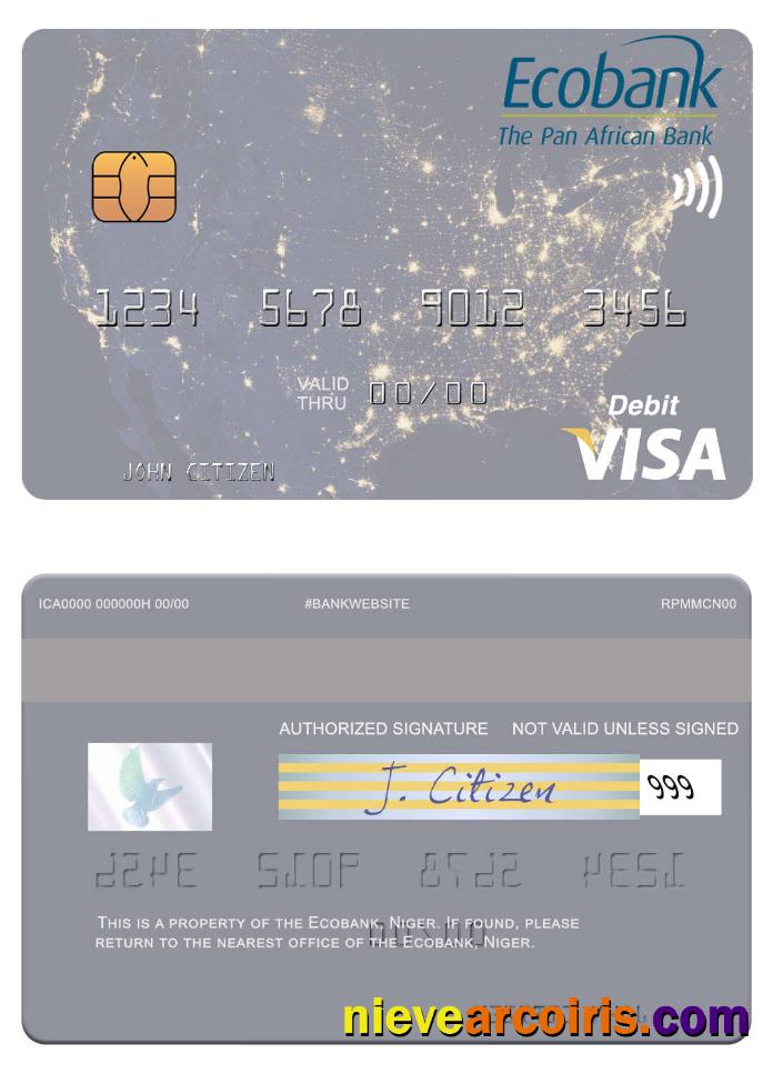 Niger Ecobank Visa Debit Card Photolook