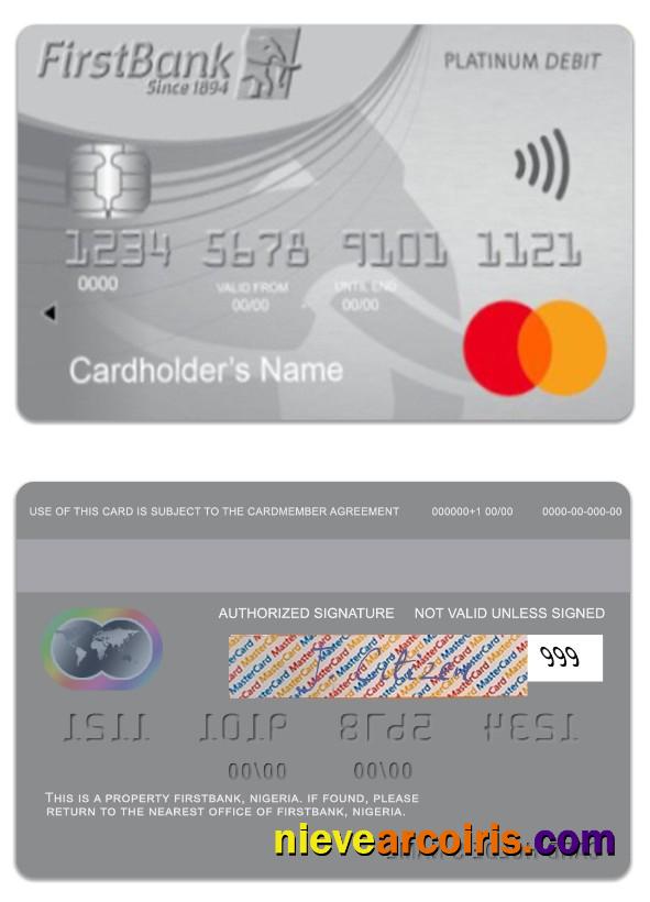 Nigeria FirstBank Platinum Debit Mastercard Preview
