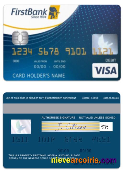 Nigeria FirstBank Visa Debit Card Photolook