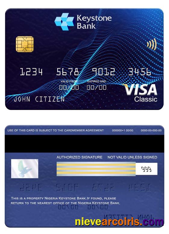 Nigeria Keystone Bank Visa Classic Card Preview