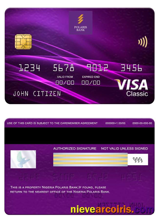 Nigeria Polaris Bank Visa Classic Card Photolook