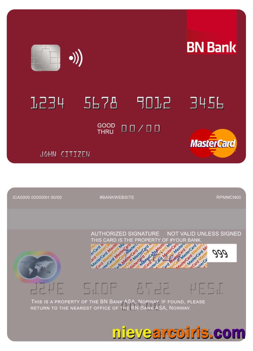 Norway BN Bank ASA Mastercard Template