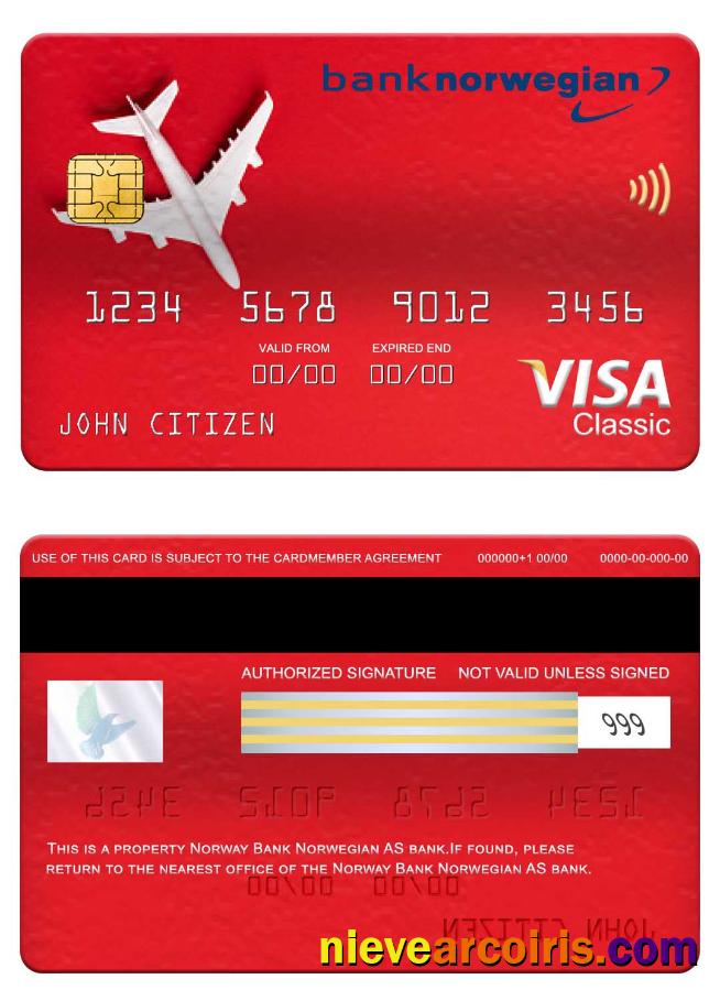 Norway Bank Norwegian AS Bank Visa Classic Card Preview