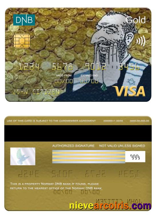 Norway DNB Bank Visa Gold Card Sample