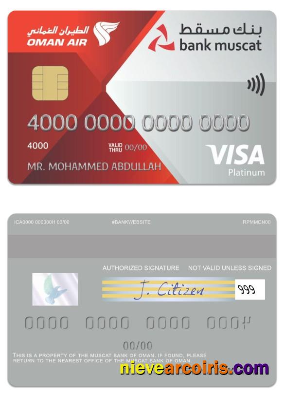 Oman Muscat Bank Visa Platinum Credit Card Photolook