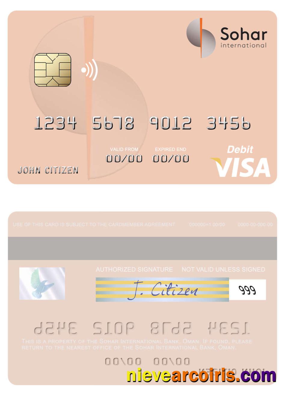 Oman Sohar International Bank Visa Debit Card Sample