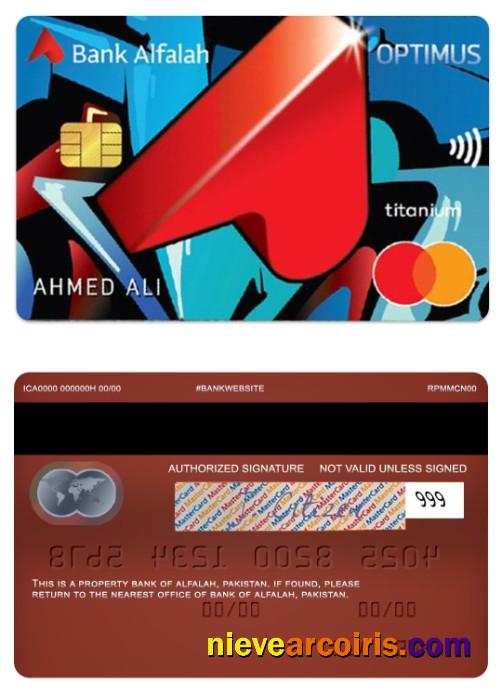 Pakistan Bank Of Alfalah Optimus Credit Mastercard Template