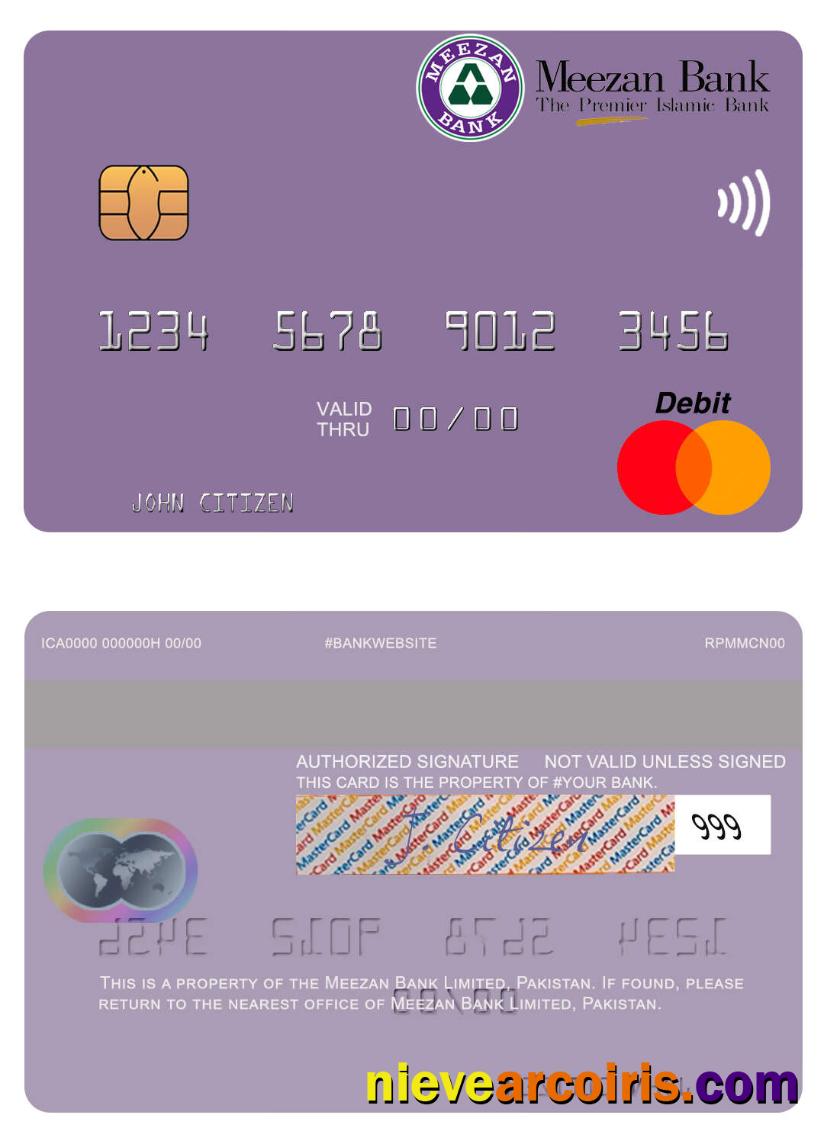 Pakistan Meezan Bank Limited Mastercard Template