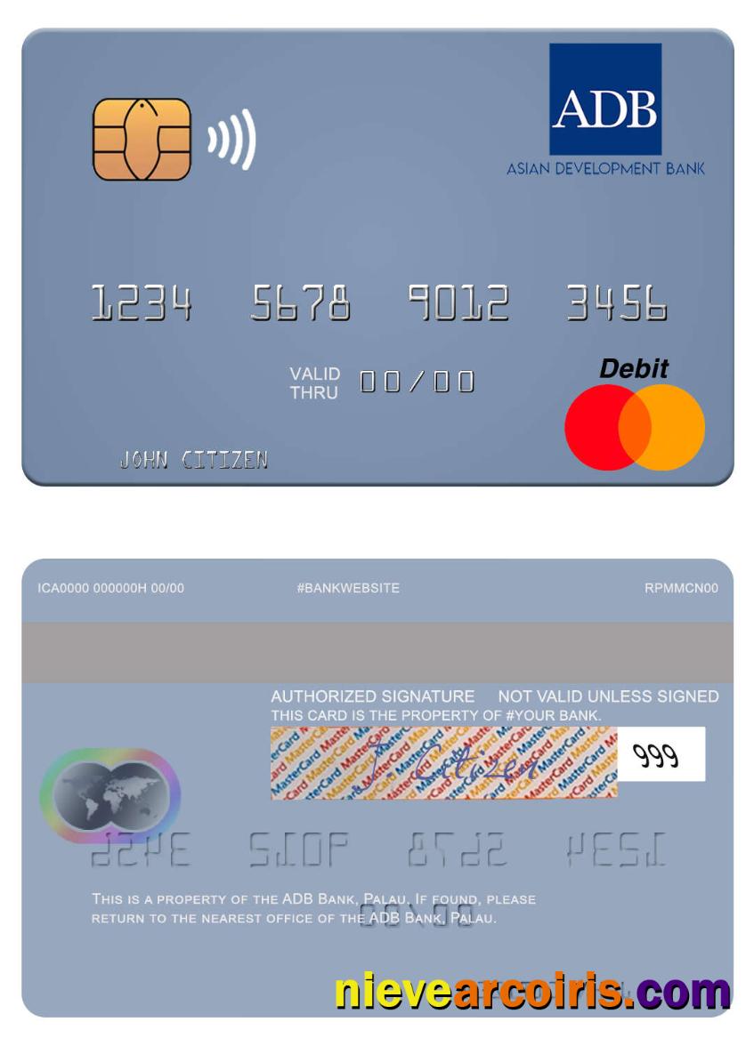 Palau ADB Bank Mastercard Template