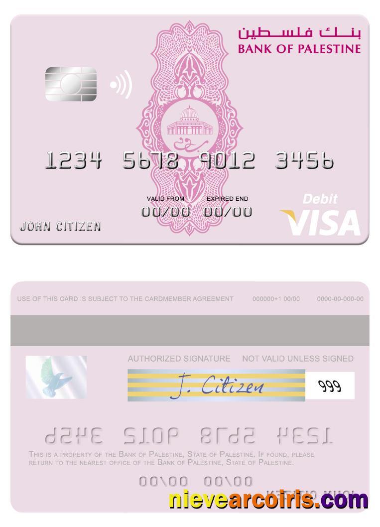 Palestine Bank Of Palestine Visa Debit Card Photolook