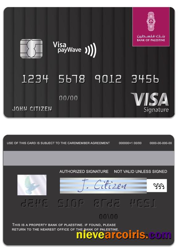 Palestine State Bank Of Palestine Visa Signature Card Preview
