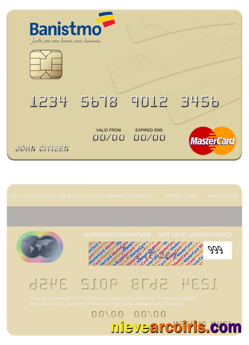 Panama Banco Banistmo Mastercard Sample