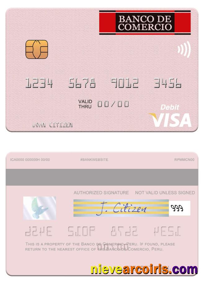 Peru Banco De Comercio Visa Debit Card Preview