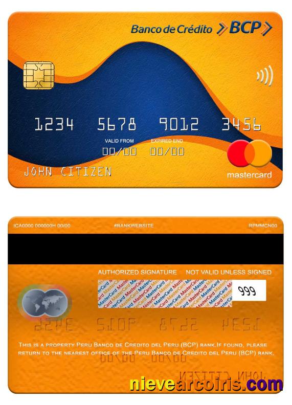 Peru Banco De Credito Del Peru (BCP) Bank Mastercard Photolook