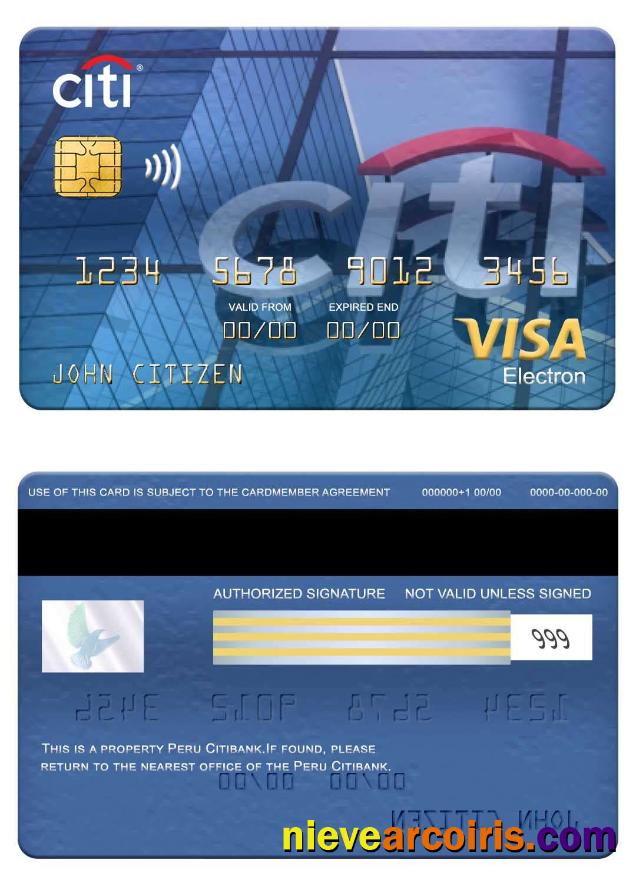 Peru Citibank Visa Electron Card Photolook