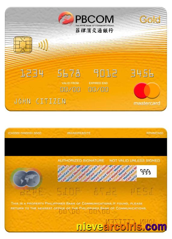 Philippines Bank Of Communications Mastercard Gold Photolook