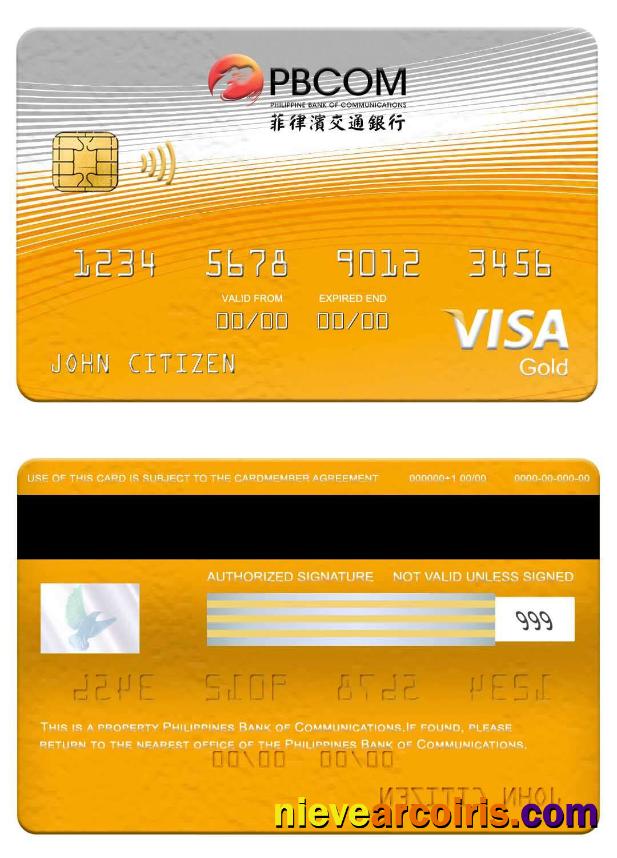 Philippines Bank Of Communications Visa Gold Card Preview