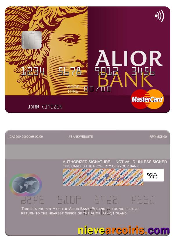 Poland Alior Bank Mastercard Sample