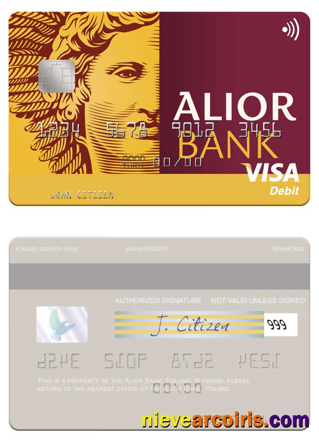 Poland Alior Bank Visa Debit Card Preview
