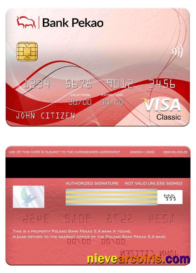 Poland Bank Pekao S.A Bank Visa Classic Card Photolook