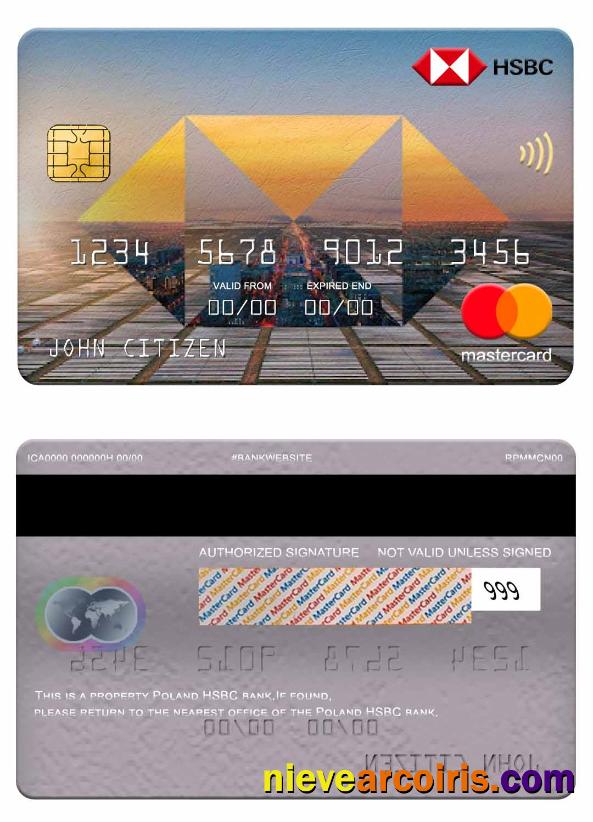 Poland HSBC Bank Mastercard Template