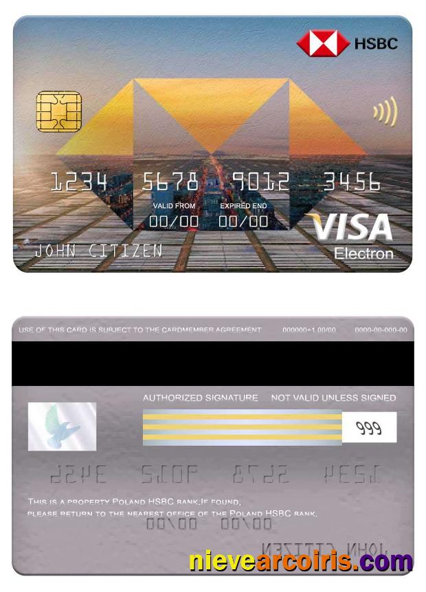 Poland HSBC Bank Visa Electron Card Photolook