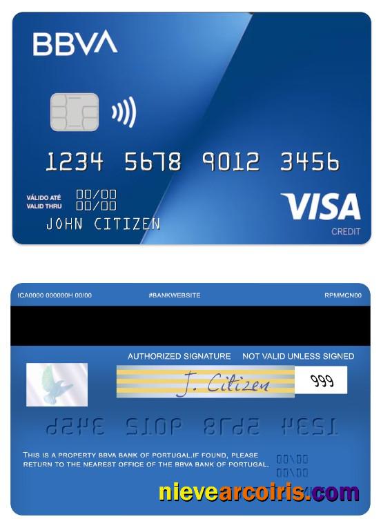 Portugal BBVA Bank Visa Credit Card Preview