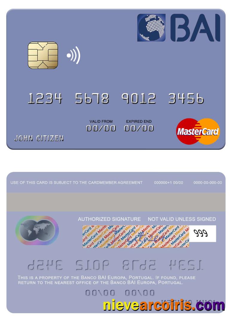 Portugal Banco BAI Europa Mastercard Preview