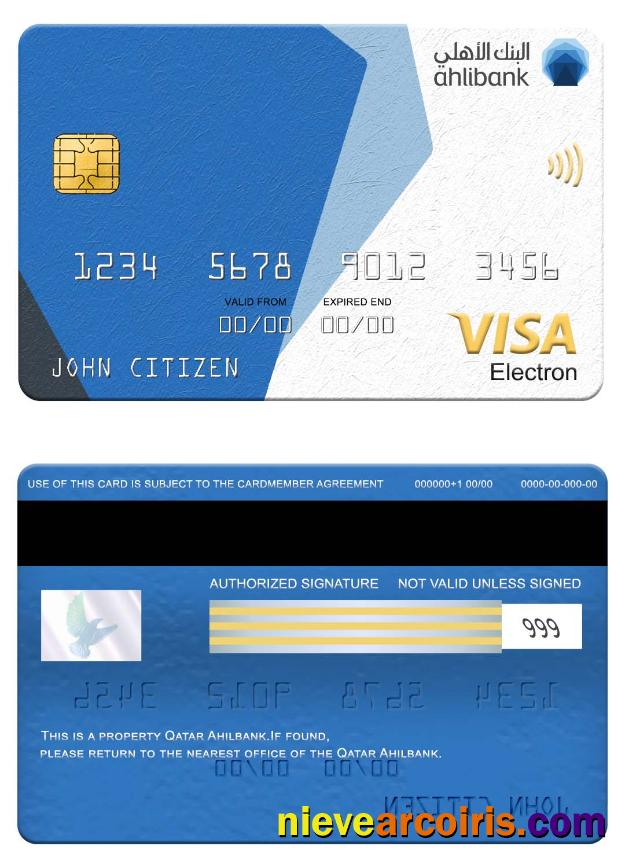 Qatar Ahilbank Visa Electron Card Photolook
