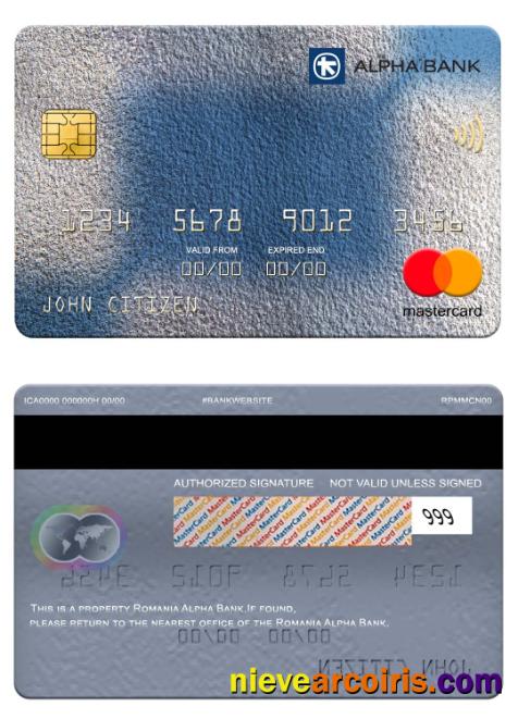 Romania Alpha Bank Mastercard Sample
