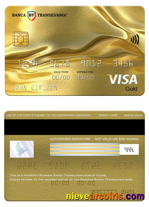 Romania Banca Transilvania Bank Visa Gold Card Photolook