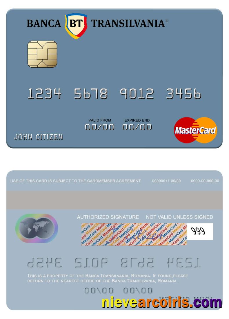Romania Banca Transilvania Mastercard Sample