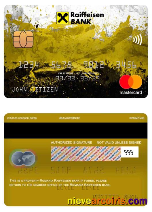 Romania Raiffeisen Bank Mastercard Sample