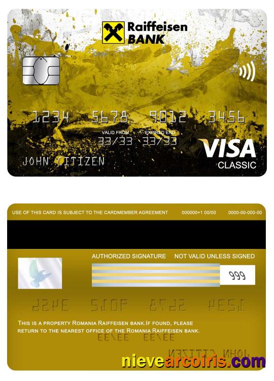 Romania Raiffeisen Bank Visa Classic Card Preview
