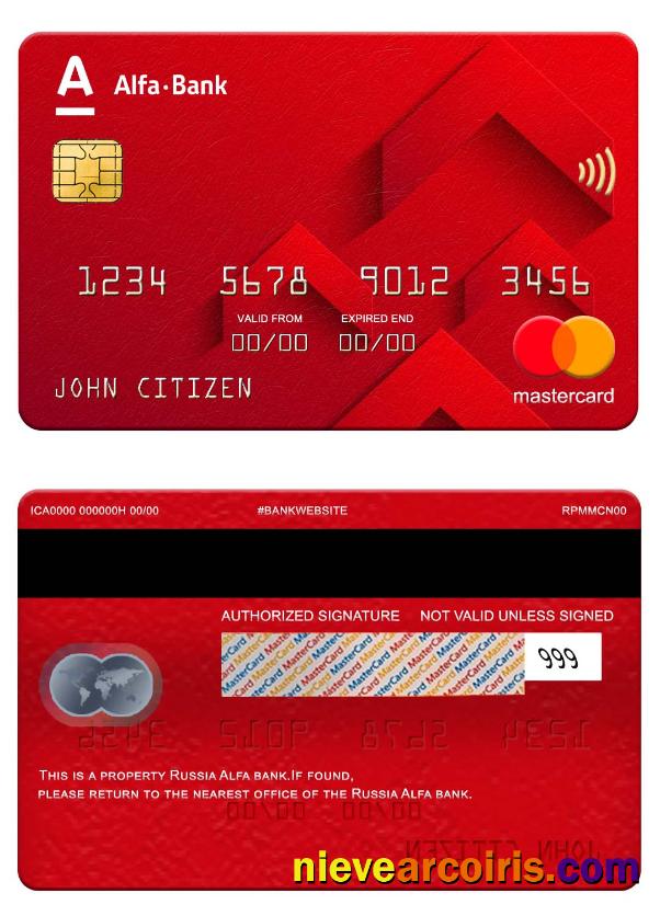 Russia Alfa Bank Mastercard Sample