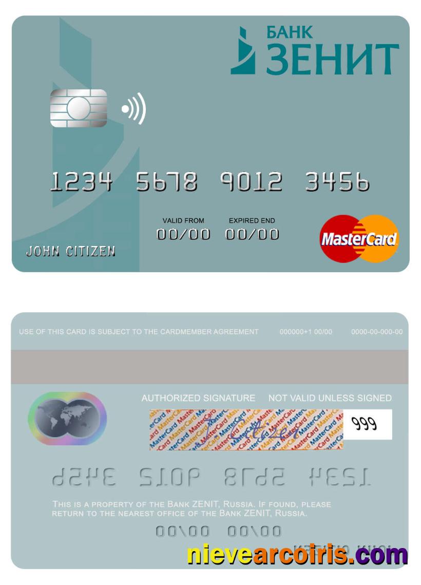 Russia Bank ZENIT Mastercard Preview