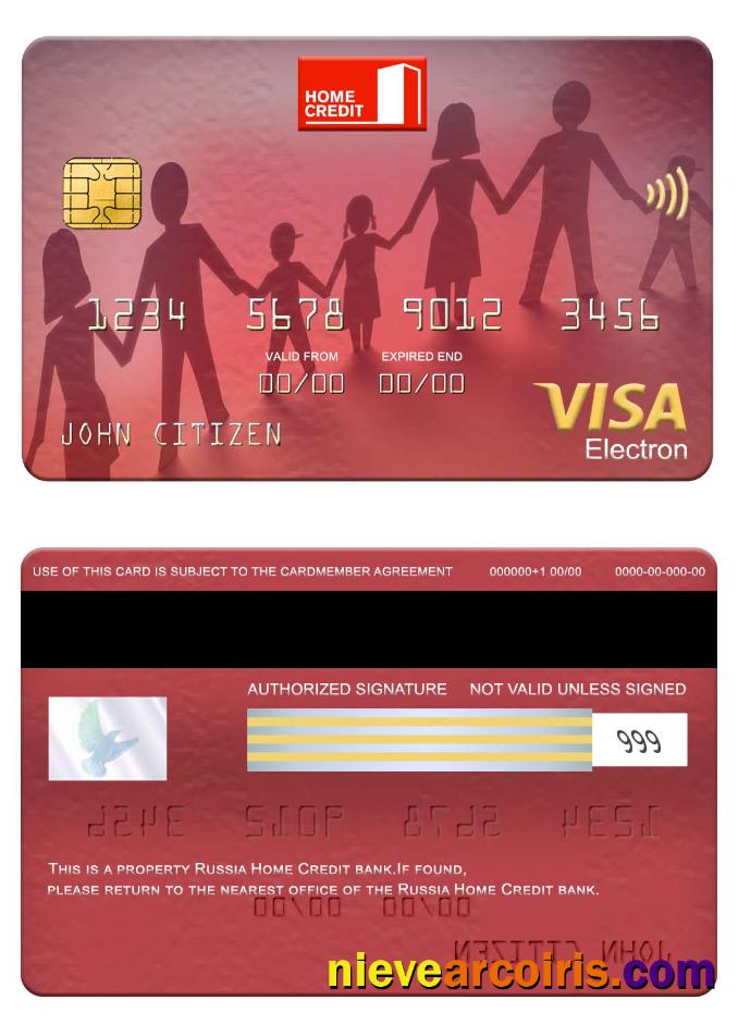 Russia Home Credit Bank Visa Electron Card Photolook