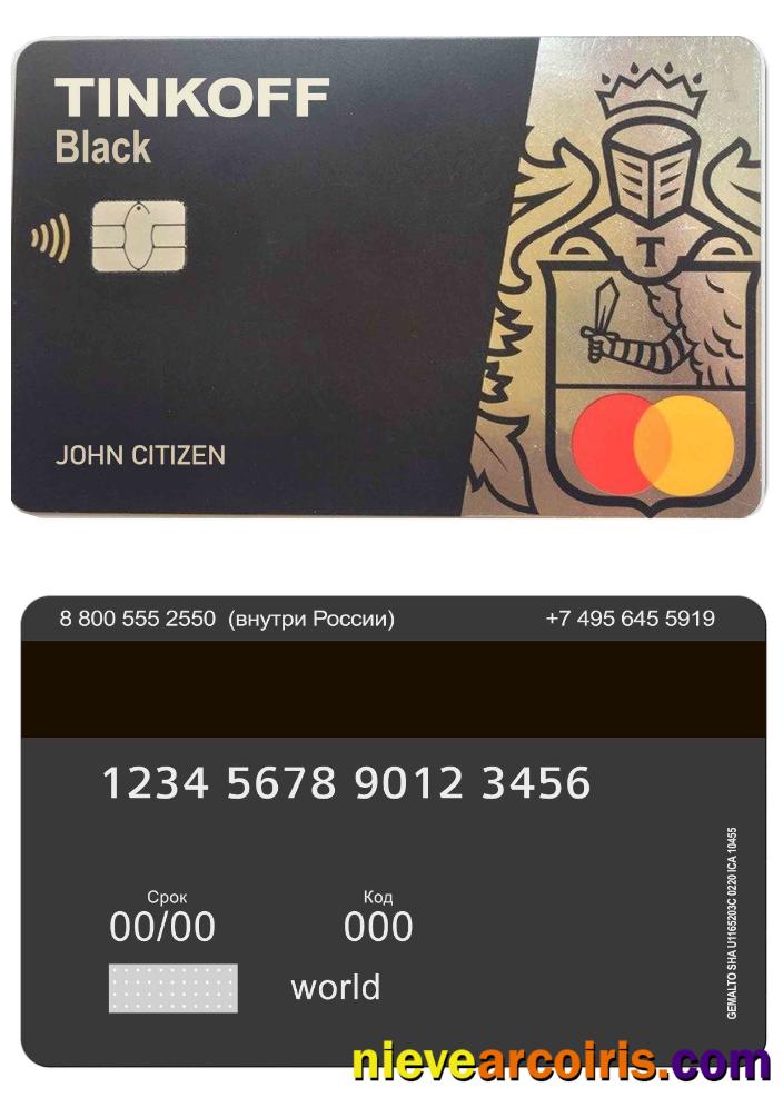 Russia Tinkoff Bank Mastercard Template