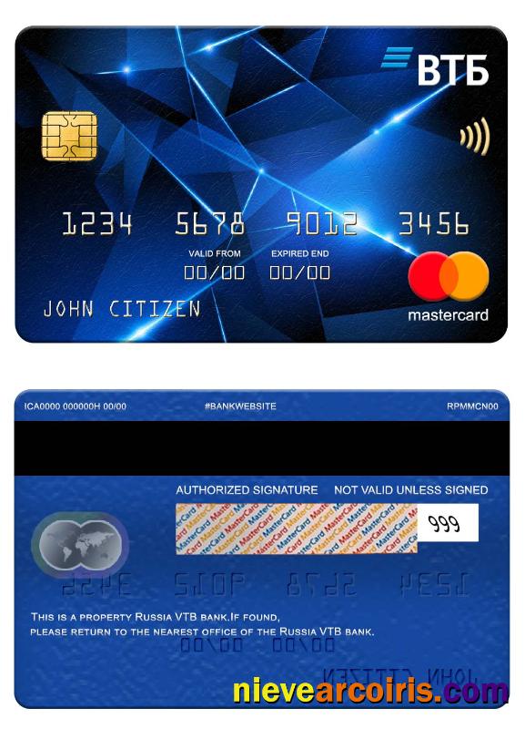 Russia VTB Bank Mastercard Sample