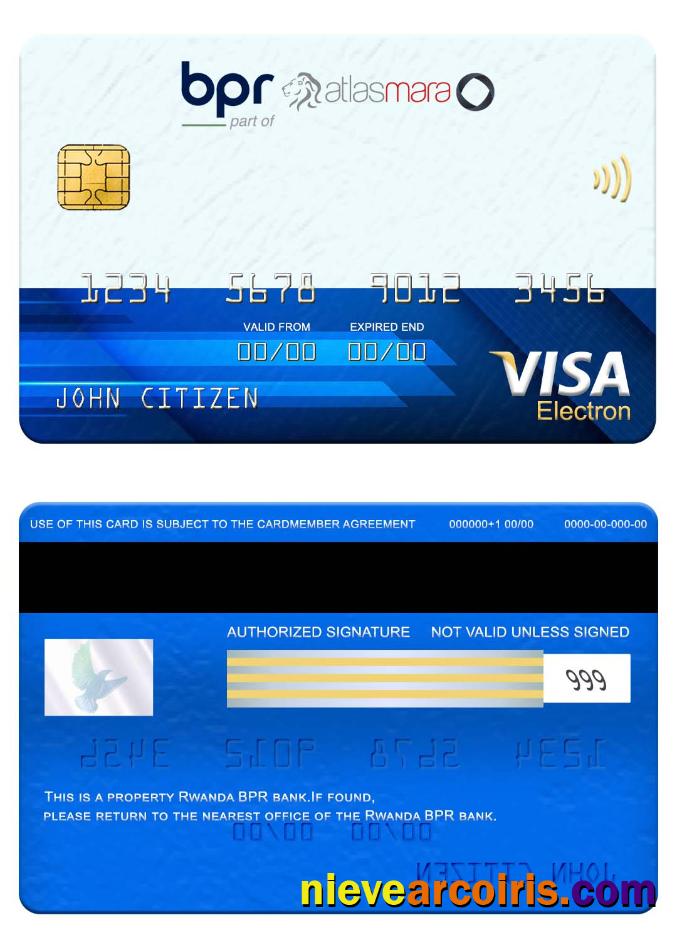 Rwanda BPR Bank Visa Electron Card Preview