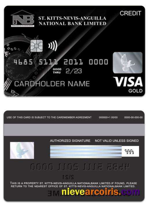 Saint Kitts And Nevis National Bank Limited Visa Gold Credit Card Preview