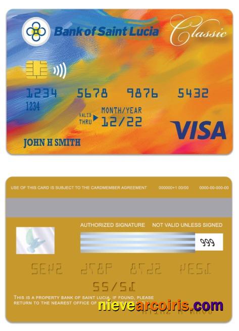 Saint Lucia Bank Of Saint Lucia Visa Classic Card Photolook