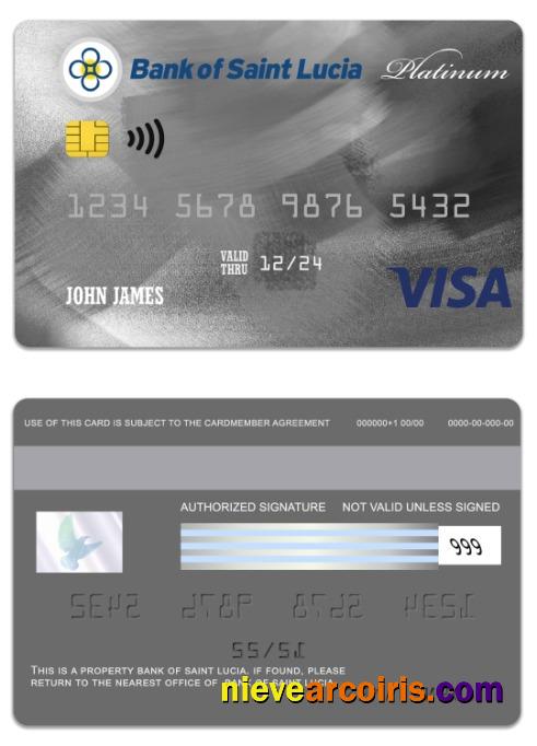 Saint Lucia Bank Of Saint Lucia Visa Platinum Card Photolook
