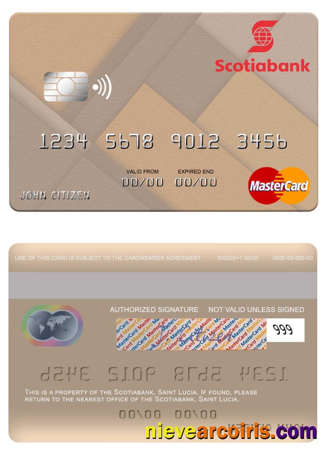 Saint Lucia Scotiabank Mastercard Template